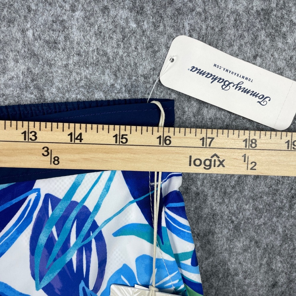 Tommy Bahama Swim Trunks Mens Medium Blue Baja Marina 8 Tropical Floral NEW - Picture 6 of 9